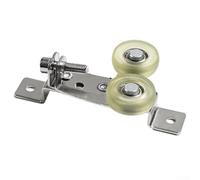 Adjustable Stop Wheel Upper Roller for Sliding Doors, Chrome Plated Iron with Rubber Plastic Wheels Smooth and Door Movement (Large Short)