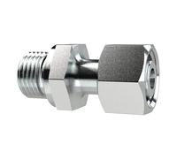 Adjustable straight screw-in fitting, M33x2.0 a., pipe outer diameter 25 mm, PN 400, SW1 46, SW2 41, galvanised steel