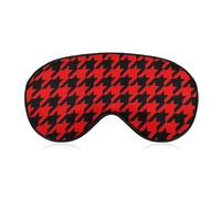 Adjustable Strap Sleep Eye Mask,Party Game Eye Mask,Sleeping Mask Eye Blocks Light Sleep Shade Cover for Travel Yoga Nap Compatible with Retro Red and Black Houndstooth