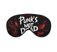 Adjustable Strap Sleep Eye Mask,Party Game Eye Mask,Sleeping Mask Eye Blocks Light Sleep Shade Cover for Travel Yoga Nap Compatible with Punk Rock Set Skull PunksDead Words Red Black