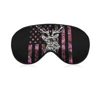 Adjustable Strap Sleep Eye Mask,Sleep Eye Elastic Mask,Unisex Comfortable Sleeping Eye Mask Cover for Airplane Travel Yoga Nap Compatible with American Flag Camo Funny Deer Hunting Pink Camouflage
