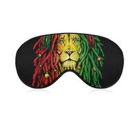 Adjustable Strap Sleep Eye Mask,Sleep Eye Elastic Mask,Unisex Comfortable Sleeping Eye Mask Cover for Airplane Travel Yoga Nap Compatible with Rasta Rastafarian Reggae Earphone Lion
