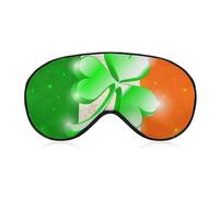 Adjustable Strap Sleep Eye Mask,Sleep Eye Elastic Mask,Unisex Comfortable Sleeping Eye Mask Cover for Airplane Travel Yoga Nap Compatible with Irish Shamrock Clover Ireland Flag