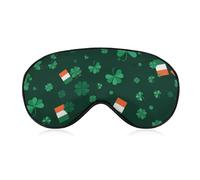 Adjustable Strap Sleep Eye Mask,Sleep Eye Elastic Mask,Unisex Comfortable Sleeping Eye Mask Cover for Airplane Travel Yoga Nap Compatible with Clover and Irish Flag Green