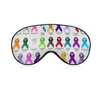 Adjustable Strap Sleep Eye Mask,Sleep Eye Elastic Mask,Unisex Comfortable Sleeping Eye Mask Cover for Airplane Travel Yoga Nap Compatible with Set Ribbon All Cancers Cancer Awareness Ribbons