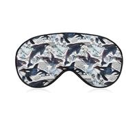 Adjustable Strap Sleep Eye Mask,Sleep Eye Elastic Mask,Unisex Comfortable Sleeping Eye Mask Cover for Airplane Travel Yoga Nap Compatible with Ocean Killer Whale Orca Art