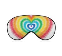 Adjustable Strap Sleep Eye Mask,Sleep Eye Elastic Mask,Unisex Comfortable Sleeping Eye Mask Cover for Airplane Travel Yoga Nap Compatible with Rainbow Love Heart Tie Dye