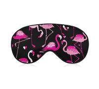 Adjustable Strap Sleep Eye Mask,Sleep Eye Elastic Mask,Unisex Comfortable Sleeping Eye Mask Cover for Airplane Travel Yoga Nap Compatible with Pink Love Heart Flamingo
