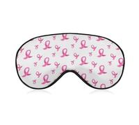 Adjustable Strap Sleep Eye Mask,Sleep Eye Elastic Mask,Unisex Comfortable Sleeping Eye Mask Cover for Airplane Travel Yoga Nap Compatible with Breast Cancer Awareness Pink Ribbons White