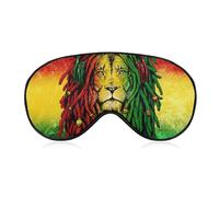 Adjustable Strap Sleep Eye Mask,Sleep Eye Elastic Mask,Unisex Comfortable Sleeping Eye Mask Cover for Airplane Travel Yoga Nap Compatible with Jamaican Rasta Flag Rastafarian Reggae Lion