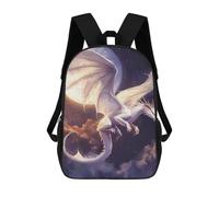 Adjustable Straps Book Bags Flying White Dragon Under The Moon Daypack Basic Travel Bags for Hiking, Camping, Work, 42X32X14Cm