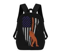 Adjustable Straps Daypack U.S.A Fishing Flag School Bag Basic Rucksack for Camping, Travel, Hiking, 42X32X14Cm