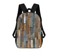 Adjustable Straps Daypack Vintage Planks Striped Wooden Board Book Bags Basic School Bag for Hiking, Camping, Work, 42X32X14Cm