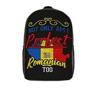 Adjustable Straps School Backpack Patriotic Flag Romanian Backpack Spacious School Bags for Camping, Travel, Hiking, 42X32X14Cm