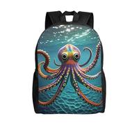Adjustable Straps Sports Bag Giant Sea Animal Knapsack Durable School Backpack for Camping, Work, Hiking, 42X32X14Cm