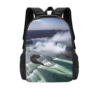Adjustable Straps Students Bookbag Niagara Falls Print Knapsack Resistant Rucksack for Travel, Hiking, School, 42X32X14Cm