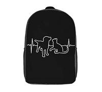 Adjustable Straps Students Bookbag Pet Doctor Heartbeat Backpack Trendy School Bags for Travel, Work, Camping, 42X32X14Cm