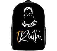 Adjustable Straps Students Bookbag Truth RBG Unbreakable Rucksack Colorful Knapsack for Work, Camping, Travel, 42X32X14Cm