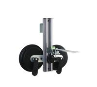 Adjustable Suction Cup Level Stand with 1/4'' and 5/8'' Adapter, Aluminum Alloy Wall Mount for Levels, Built-in Bubble Level, Supports up to 40 lbs, Compatible with Smooth Surfaces like Glass and Tile