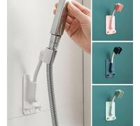 Adjustable Suction Cup Shower Head Holder with Knob for Bathroom Wall Mount, Plastic and Stainless Steel Spring Tube Bracket for Shower Sprinkler Head(White)