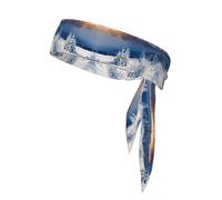 Adjustable Sunset Winter Mountains Sports Print Headbands For Women Men Knotted Headbands Elastic Non-Slip Fashion Hair Bands