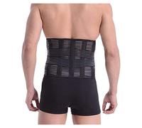 Adjustable Support Belt, Lower Back Support, Lumbar Training Device to Relieve Back Pain, Intervertebral Disc Herniation, Sciatica, Scoliosis, Etc. (Color : Black, Size : XXL)