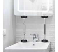 Adjustable Support Rod for Bathroom and TV Cabinets, Stainless Steel Construction with Lock Nut and Dual Thread for Secure Positioning (Adjustment 30-45cm)