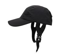 Adjustable Surf Helmet Hat - Lightweight Water Sports Cap with Chin Strap, Sun Protection for Surfing, Kayaking, Sailing, Black Summer Hat for Men and Women