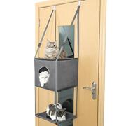 Adjustable Suspended Cradle - Space Saving Vertical Mounting Station, Airflow Fabric Sleep Component, Durable Frame Lounging Furniture, Foldable Shelf | Relaxing Gift for Kittens & Residents