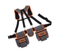 Adjustable Suspenders Tool Belt for Builders Equipped with Multi Pocket Tool Holders and Reinforced Straps Adjustable Waist Belt for Workers