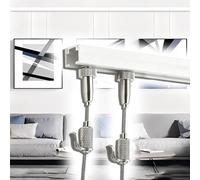 Adjustable Suspension Cable Kit White Hanging Wire Hook System for Home Office Gallery & Artwork Display Custom Length (1m/3.3ft Wire 3m/10.8ft Track)