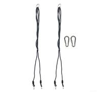 Adjustable Swing Extension Rope 1.1-1.8m with 2 Metal Climbing Buckles and Hooks, 10mm Thick PE Outdoor Replacement for Porch, Garden and Playground Swings, Black, Set of 2