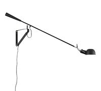 Adjustable Swing Long Arm Wall Light, Indoor Industrial Wall Lamp with Plug and Switch Rotating Metal Wall Lights for Living Room Hotel Bar Cafe,Black,S Aqiong