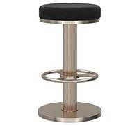 Adjustable Swivel Bar Stool Backless Velvet Chair for Beauty Salon & Kitchen Round Footrest Silver Metal Base Height 6580 cm Gray Color Comfortable Dining Seating