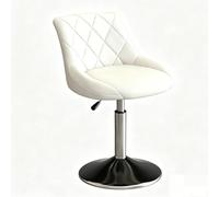 Adjustable Swivel Bar Stool, PU Leather Modern Counter Height Stools with Back and Footrest for Kitchen, Dining Room, Home Bar - 1 Pack, White