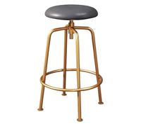 Adjustable Swivel Bar Stool with Footrest, Backless PU Leather Seat, Metal Frame for Kitchen Dining and Home Bar