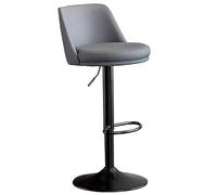 Adjustable Swivel Bar Stool with High Backrest and Footrest, Modern Metal Chair for Kitchen, Dining Room, Restaurant, 60-80 cm Height