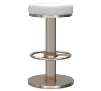 Adjustable Swivel Bar StoolBackless Velvet Chair with Round Footrest & Silver Metal Base for Kitchen Dining Beauty SalonGray Height: 6580 cm