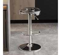 Adjustable Swivel Bar Stools, Acrylic Bar Stools for Kitchen Counter, Armless Design with Footrest, Modern Dining Chairs for Home and Bar Use