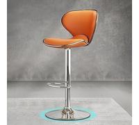 Adjustable Swivel Bar Stools - PU Leather Counter Chairs with Silver Frame and Footrest, Height Adjustable from 24" to 32"
