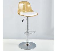 Adjustable Swivel Bar Stools Set - Modern Transparent Counter Height Chairs with Back for Kitchen and Breakfast Bar - Stylish Design