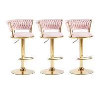 Adjustable Swivel Bar Stools Set of 1/2/3/4 with Backrest & Footrest HeightAdjustable Kitchen Chairs Modern Metal Bar Chairs for Dining & Home Use