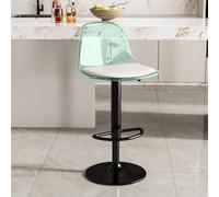 Adjustable Swivel Bar Stools with Back Armless Kitchen Island Chairs Cashier Counter Seating Modern Breakfast Bar Stools for Pub & Di Room (Green Set of 2)