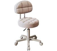 Adjustable Swivel Barber Chair - Comfortable Makeup and Desk Chair with Wheels and Backrest for Salon, Living Room and Bedroom, Stylish and Versatile Seating Solution