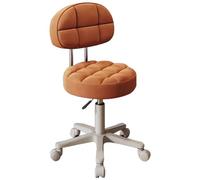 Adjustable Swivel Barber Chair with Wheels ge Makeup Desk Chair for Girls' Bedroom Backrest Vanity Stool Stylish Living Room & Nail Salon Seat