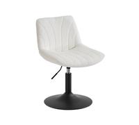 Adjustable swivel dressing stool with backrest, Cloud White / sherpa fabric