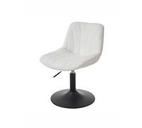 Adjustable swivel dressing stool with backrest, Cloud White / sherpa fabric
