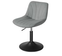 Adjustable swivel dressing stool with backrest, Dove Grey / velvet