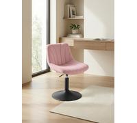 Adjustable swivel dressing stool with backrest, Jelly Pink / velvet