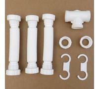 Adjustable Swivel P Trap 20-80cm Telescopic Sink Waste Kit for Double Bowl Sinks Flexible PP Pipe